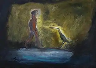 La Rencontre, acrylique sur toile, 33x46cm, 2016.