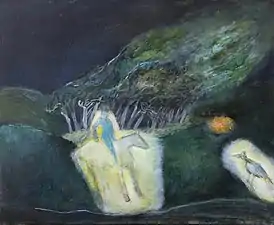 L'Apparition, 61x50cm, acrylique sur toile, 50x61cm, octobre 2015.