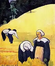 La Moisson d’un champ de blé (1888), 55&nbsp;×&nbsp;46&nbsp;cm, Paris, musée d'Orsay.