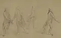 Études pour le tableau représentant l’assemblée de Vizille de 1788 : Claude Périer, à gauche, accueille le comte de Marsanne-Fontjuliane.