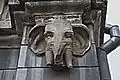 Détail d'une tête d'éléphant.