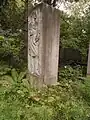 Pierre tombale du héros du travail socialiste Piotr Kouprianov, cimetière Bogoslovskoïe, Saint-Pétersbourg