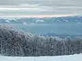 Vue sur le mont Bodgan depuis le refuge de Srednogorets.