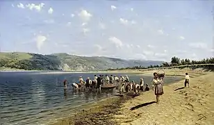 Pêche dans le Dniepr de Nikolaï Sergueïev (1855-1919), 1888