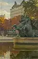 La Fontaine de l'Observatoire, Paris, 1909. Peinture à l'huile sur toile, 81x54 cm.