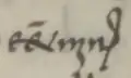 ꝸ dans le Codex 74 de Cologne.