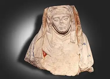 Buste de sainte femme décor du XVe&nbsp;siècle