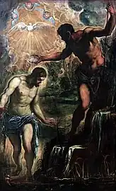 Le batême du Christ par Le Tintotet