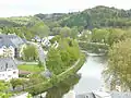 L'Aulne : vue vers l'amont depuis la butte de la chapelle Notre-Dame.