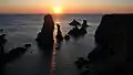 Coucher de soleil sur les Aiguilles de Port-Coton.