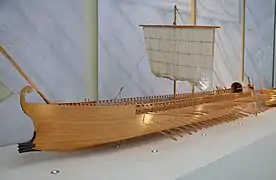 Maquette au 1/10 d'une quadrirème du milieu du Ier&nbsp;siècle.
