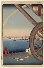 Hiroshige, Ushimachi à Takanawa, dans la série des Cent vues d'Edo, 1857, Brooklyn Museum