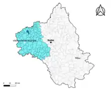 Naussac dans l'arrondissement de Villefranche-de-Rouergue en 2020.