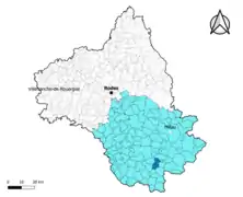 Saint-Félix-de-Sorgues dans l'arrondissement de Millau en 2020.