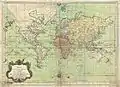 Carte nautique mondiale faisant apparaître les terres vues par David ou île de Davis (Jacques-Nicolas Bellin, 1778).