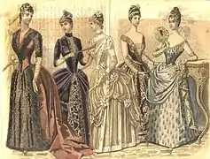 Femmes avec des gants longs (Peterson's Magazine&nbsp;(en)), 1888.