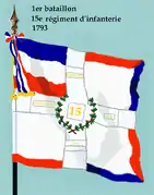 Drapeau du 1er&nbsp;bataillon du 15e&nbsp;régiment d'infanterie de ligne de 1793 à 1794