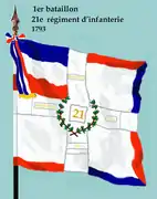 Drapeau du 1er&nbsp;bataillon du 21e&nbsp;régiment d'infanterie de ligne de 1793 à 1804