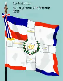 Drapeau du 1er bataillon du 40e régiment d'infanterie de ligne de 1793 à 1795