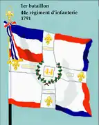 Drapeau du 1er bataillon du 44e régiment d'infanterie de ligne de 1791 à 1793