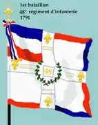 Drapeau du 1er bataillon du 48e régiment d'infanterie de ligne de 1791 à 1793
