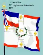 Drapeau du 1er bataillon du 59e régiment d'infanterie de ligne de 1791 à 1793