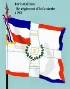 Drapeau du 1er bataillon du 5e régiment d'infanterie de ligne de 1793 à 1804