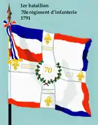 Drapeau du 1er bataillon du 70e régiment d'infanterie de ligne de 1791 à 1793