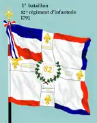 Drapeau du 1er&nbsp;bataillon du 82e&nbsp;régiment d'infanterie de ligne de 1791 à 1793.