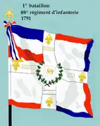 Drapeau du 1er bataillon du 89e régiment d'infanterie de ligne de 1791 à 1793