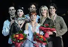 Sur le podium des Championnats d'Europe 2009 à Helsinki avec Jana Khokhlova & Sergey Novitski et Federica Faiella et Massimo Scali
