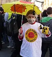 Manifestation antinucléaire à Paris le 20 mars 2011, à la suite de l'accident nucléaire de Fukushima, au Japon.