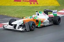 Photo de la monoplace endommagée de Paul di Resta