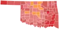 Vainqueur républicain par comté (T2) : Stitt en orange et Cornett en rouge.