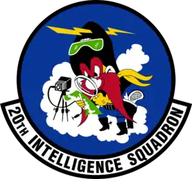 Sam le pirate en mascotte du « :20th Intelligence Squadron (en) »