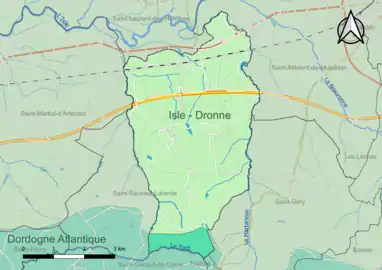 Carte en couleur présentant le(s) SAGE couvrant le territoire communal