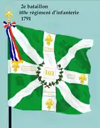 Drapeau du 2e bataillon du 103e régiment d'infanterie de ligne de 1791 à 1793