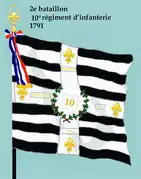 Drapeau du 2e bataillon du 10e régiment d'infanterie de ligne de 1791 à 1793