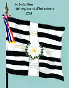 Drapeau du 2e bataillon du 10e régiment d'infanterie de ligne de 1793 à 1804