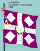 Drapeau du 2e bataillon du 14e régiment d'infanterie de ligne de 1793 à 1804