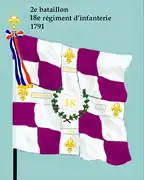 Drapeau du 2e&nbsp;bataillon du 18e&nbsp;régiment d'infanterie de ligne de 1791 à 1793