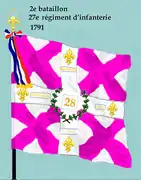 Drapeau du 2e bataillon du 28e régiment d'infanterie de ligne de 1791 à 1793