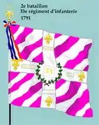 Drapeau du 2e bataillon du 33e régiment d'infanterie de ligne de 1791 à 1793