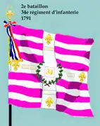 Drapeau du 2e&nbsp;bataillon du 34e&nbsp;régiment d'infanterie de ligne de 1791 à 1793