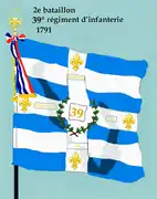 Drapeau du 2e bataillon du 39e régiment d'infanterie de ligne de 1791 à 1793