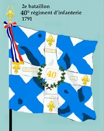 Drapeau du 2e bataillon du 40e régiment d'infanterie de ligne de 1791 à 1793