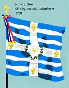 Drapeau du 2e bataillon du 46e régiment d'infanterie de ligne de 1791 à 1793