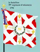 Drapeau du 2e bataillon du 59e régiment d'infanterie de ligne de 1791 à 1793