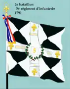Drapeau du 2e bataillon du 5e régiment d'infanterie de ligne de 1791 à 1793