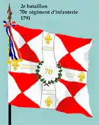 Drapeau du 2e bataillon du 70e régiment d'infanterie de ligne de 1791 à 1793